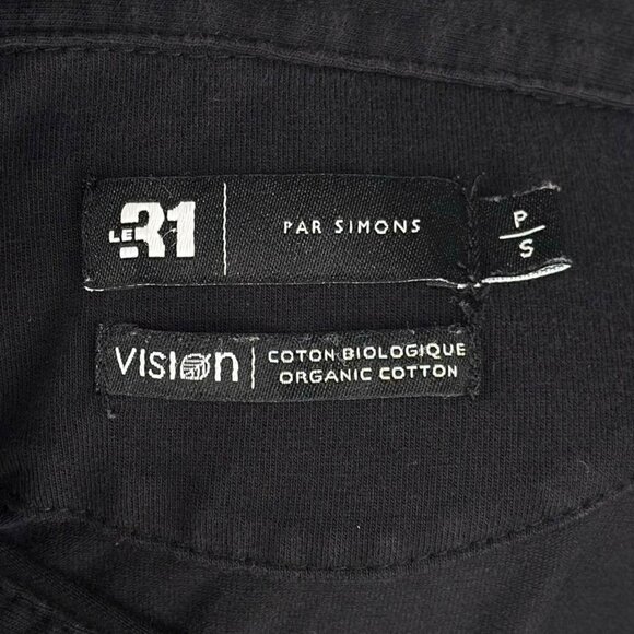 Le 31 by Simons Organic Cotton Long Sleeve Black Polo Shirt Mens Small P/S Size - Picture 7 of 7